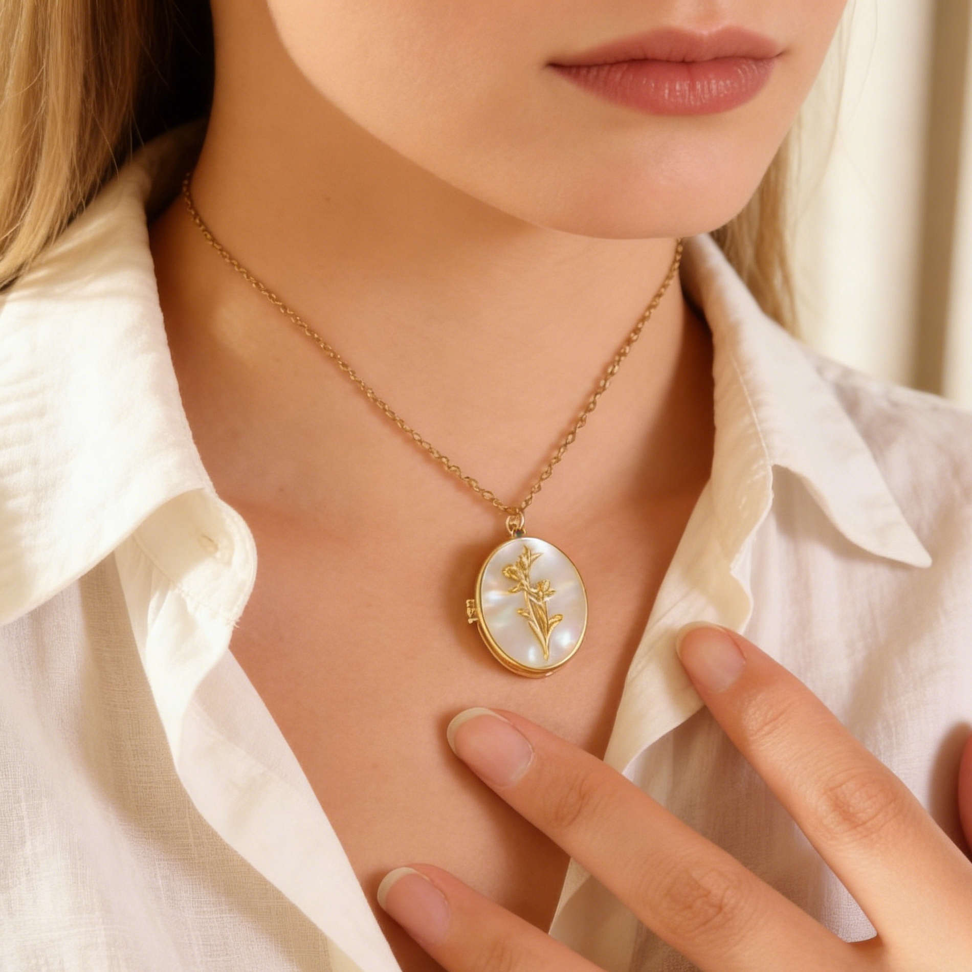 Diamon Birth Flower Custom Col - Birth Flower Necklace review and price