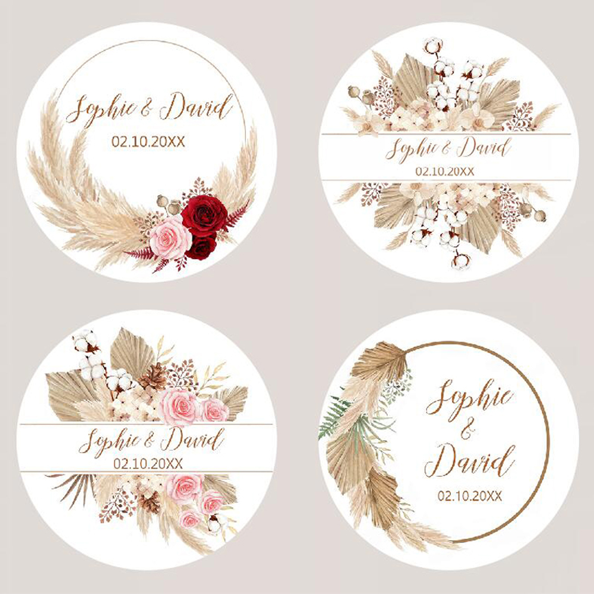 96Pcs Pampas Grass Stickers fo - Personalised Candle Label review and price