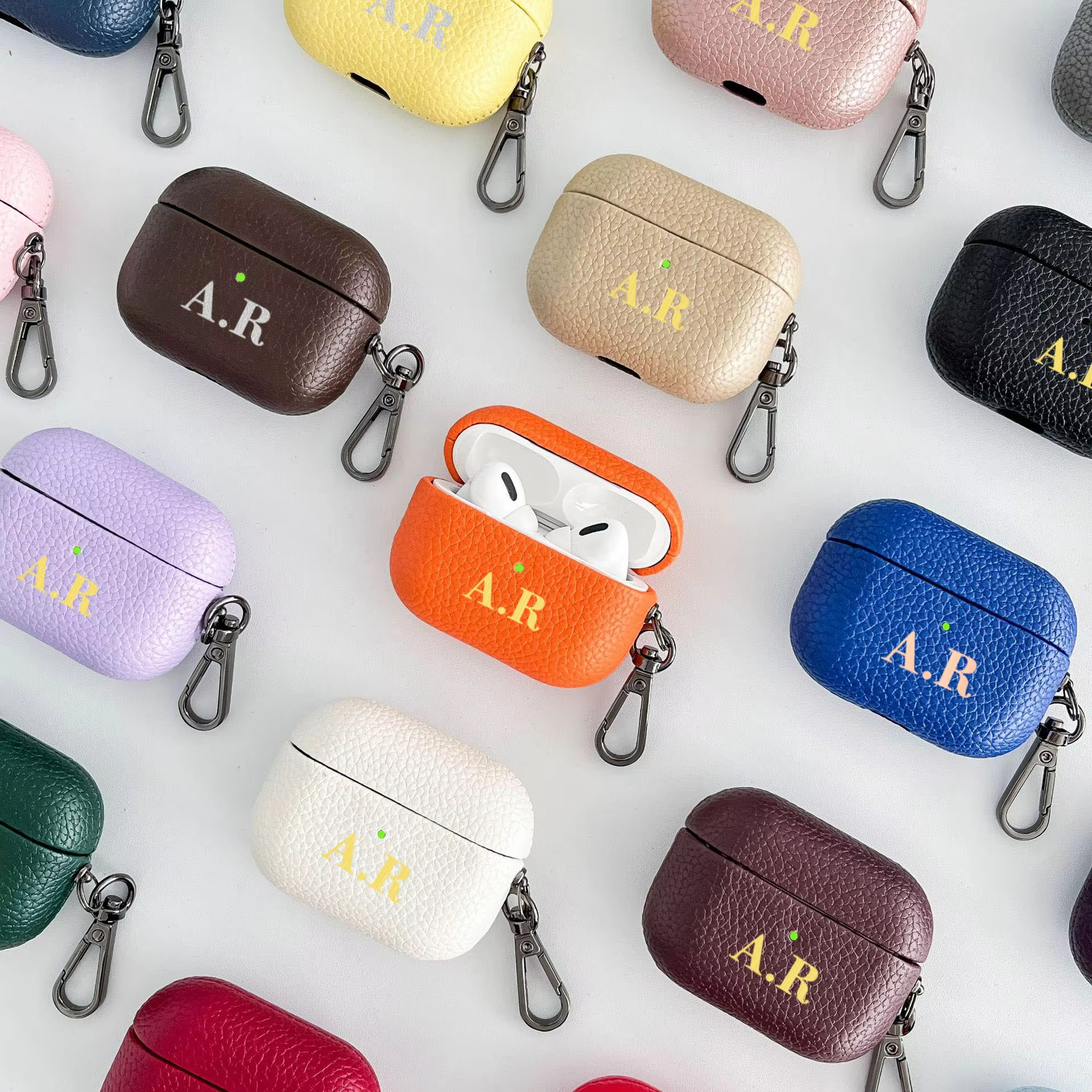 Personalized Initials Letters  - Monogram Keychain Leather review and price