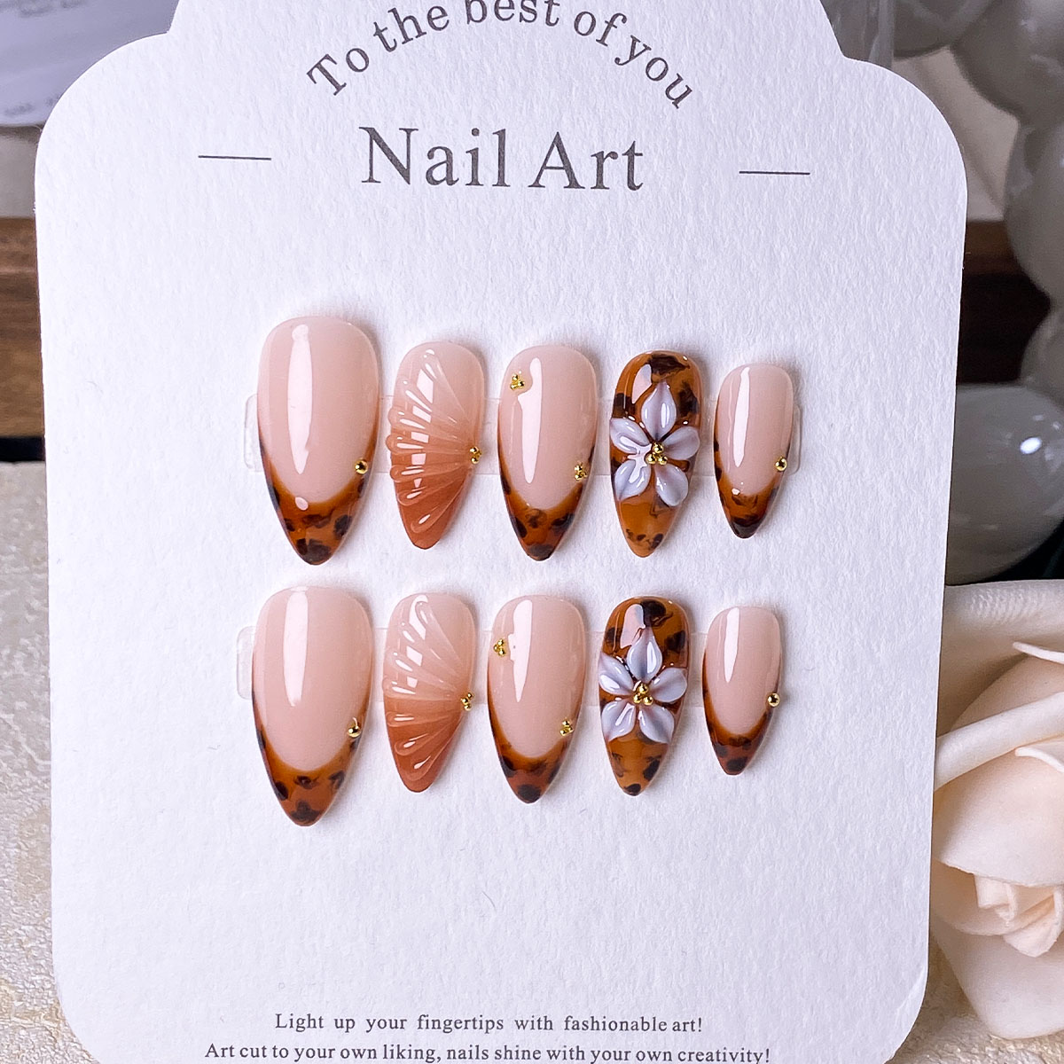 10 pieces of handcrafted brown - Pressed Flower Art review and price