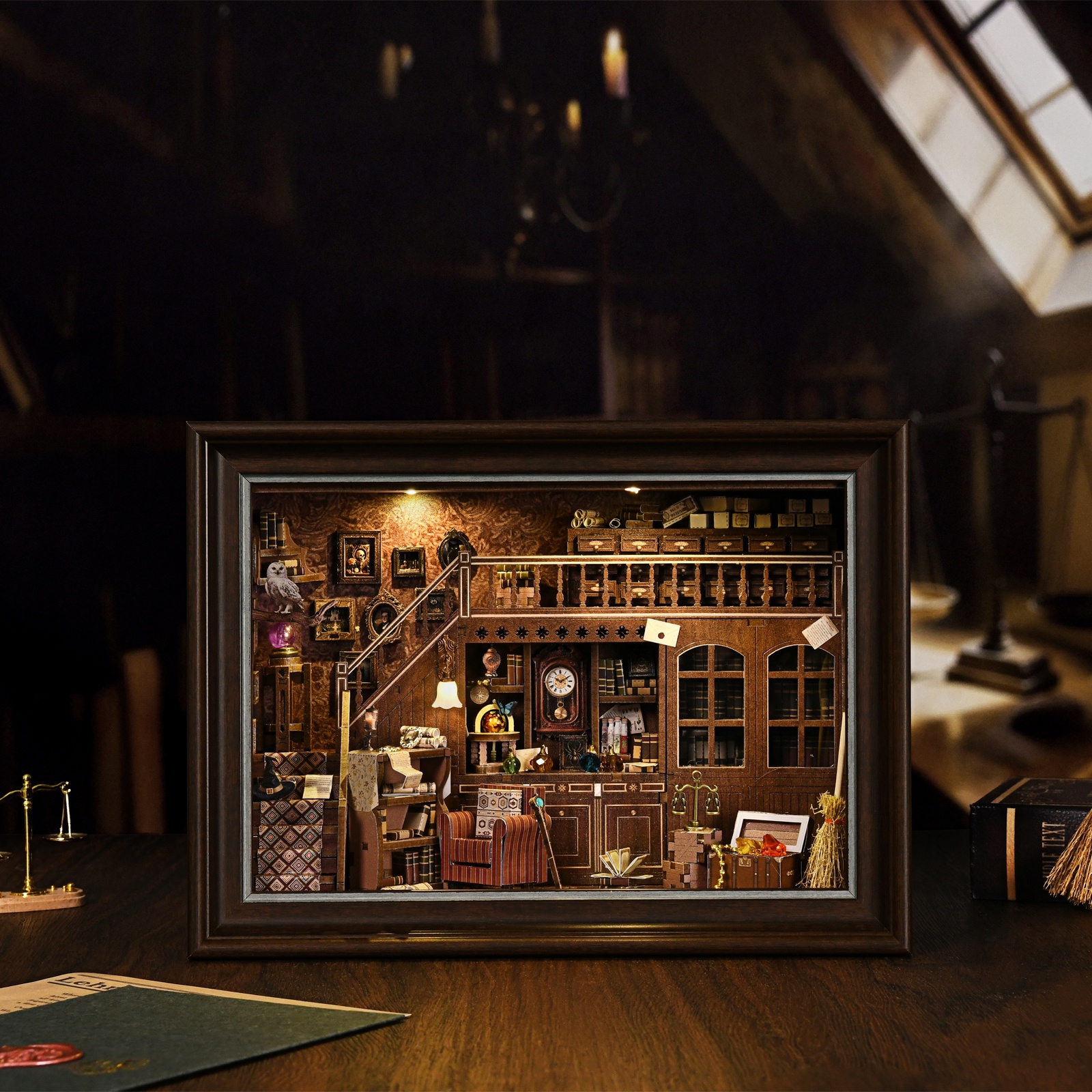 Book Nook Kit Secret Attic DIY - Engraved Wood Frame review and price