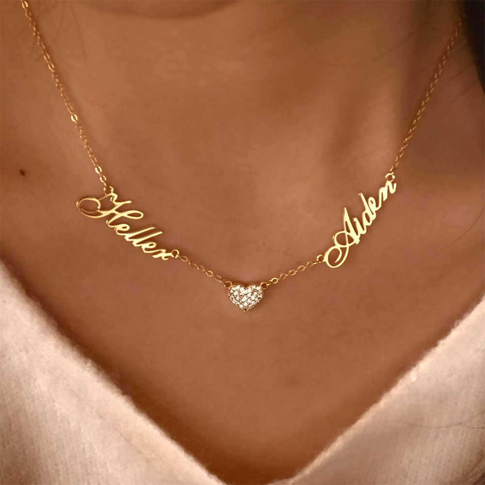 Custom Two Name Necklace For W - Name Necklace Custom review and price