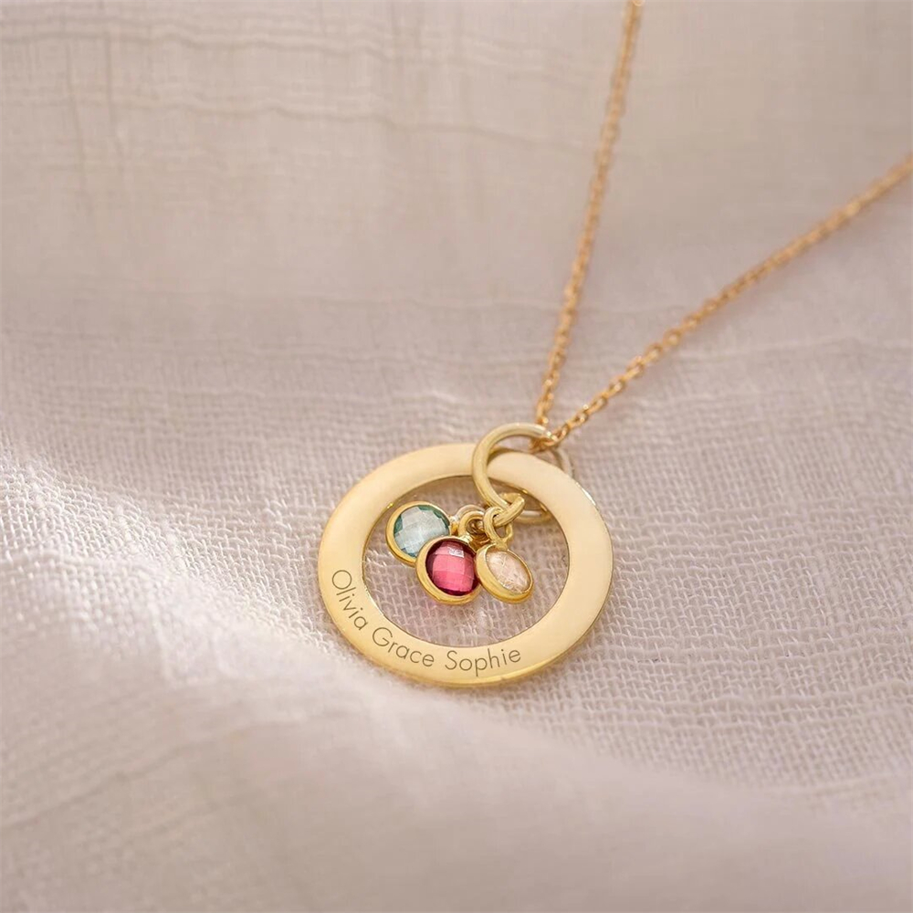 Custom Birthstone Eternal Ring - Birth Flower Necklace review and price