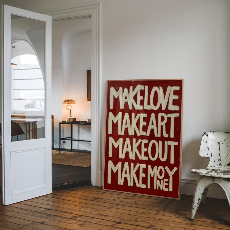 Modern,Retro Self Made Love Ki - Custom Map Poster review and price