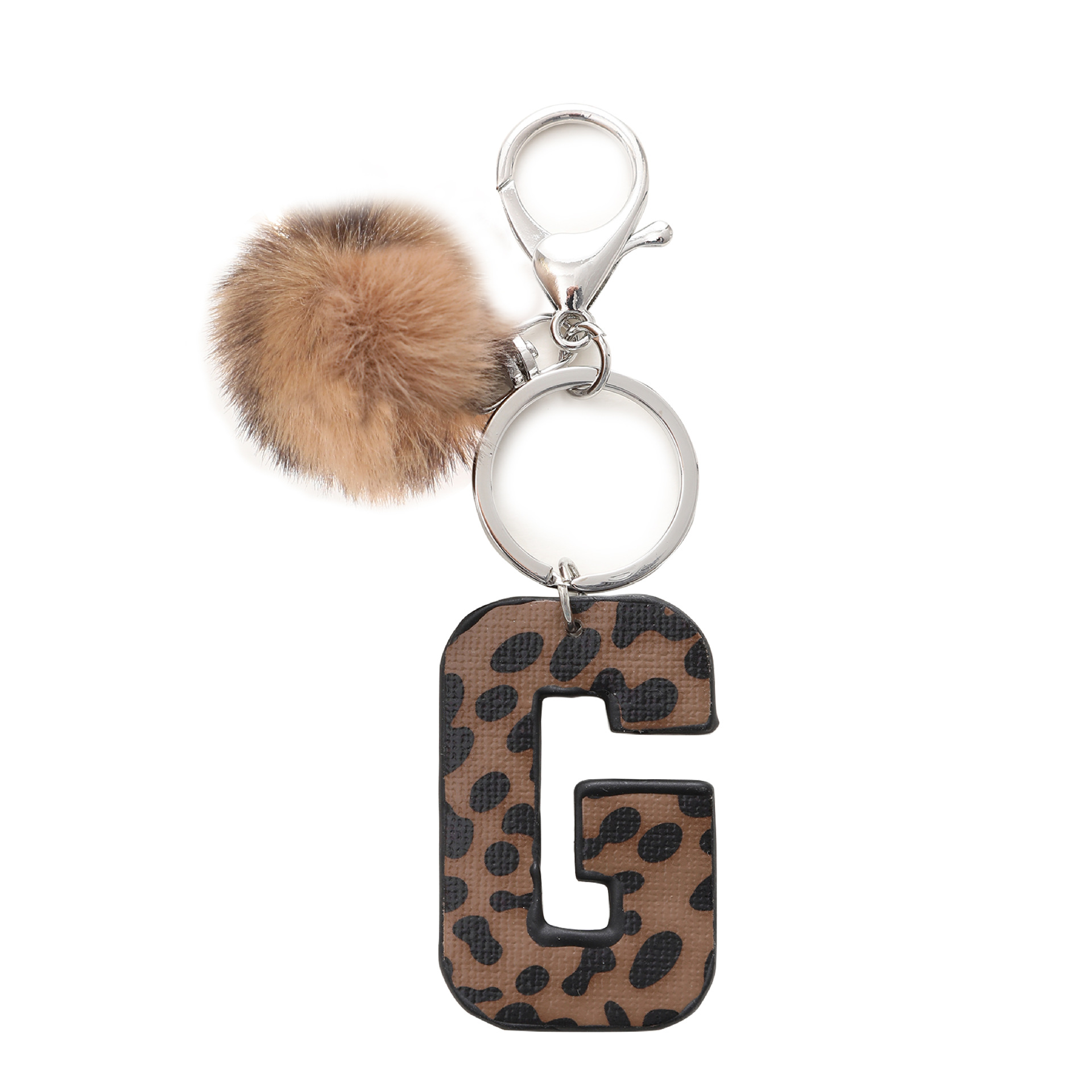 A-M Fashion Leopard Alphabet A - Monogram Keychain Leather review and price