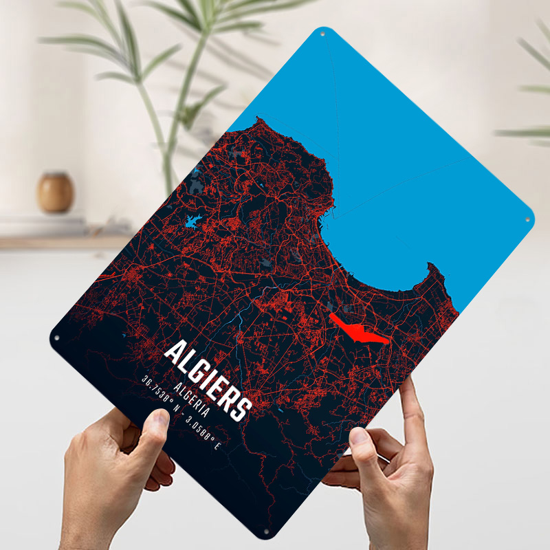 Algiers City Map Metal Poster  - Custom Map Poster review and price