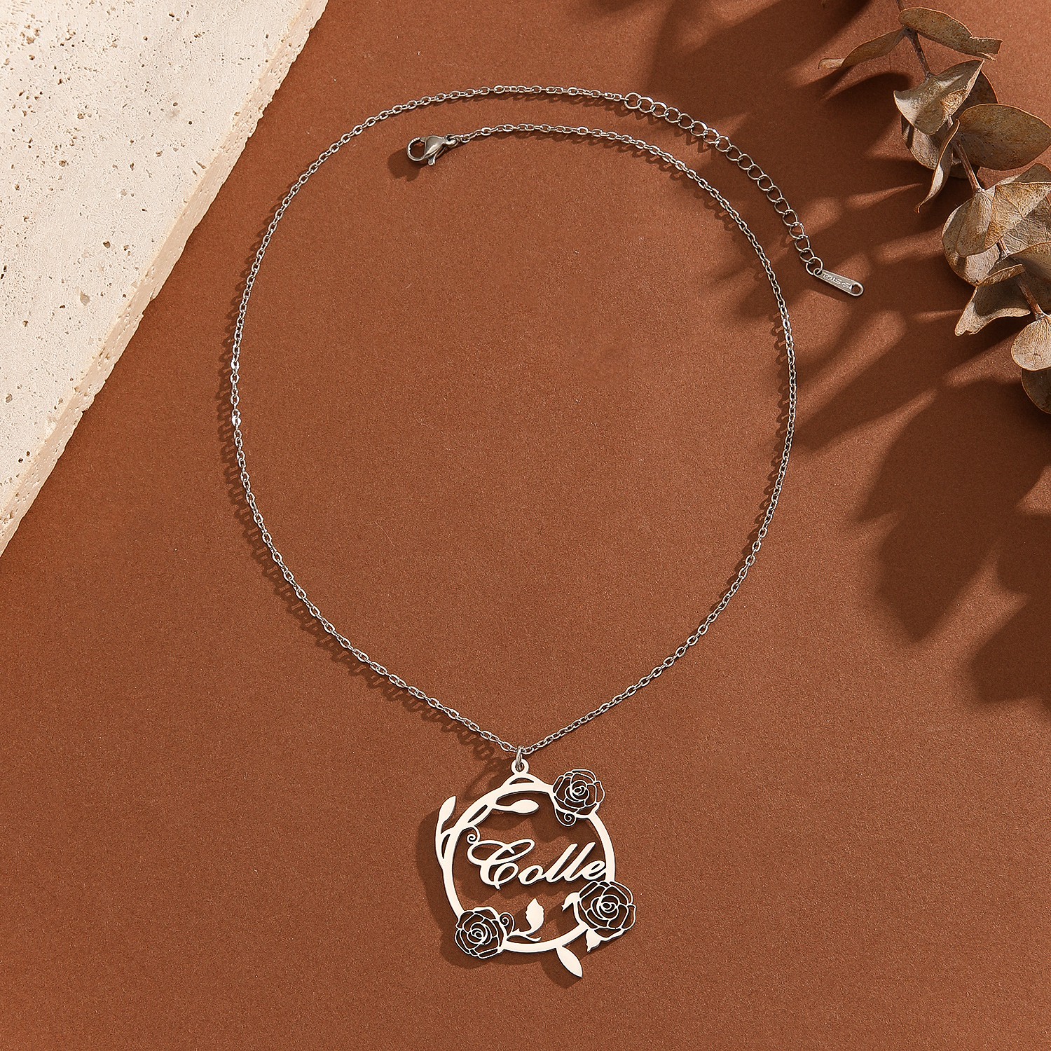 1pc Custom Rose Flower Name Ne - Name Necklace Custom review and price