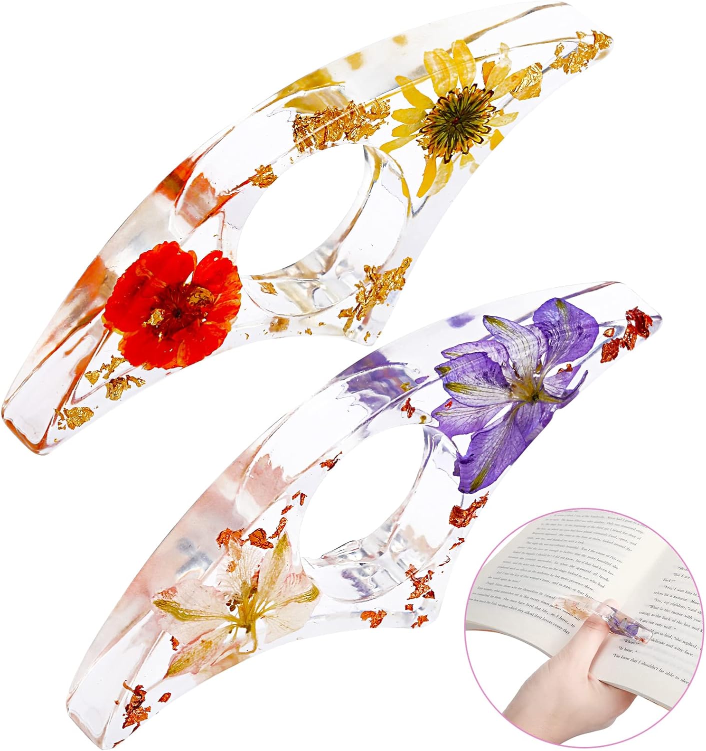 2 Pcs Dried Flower Resin Book  - Dried Flower Bookmark review and price