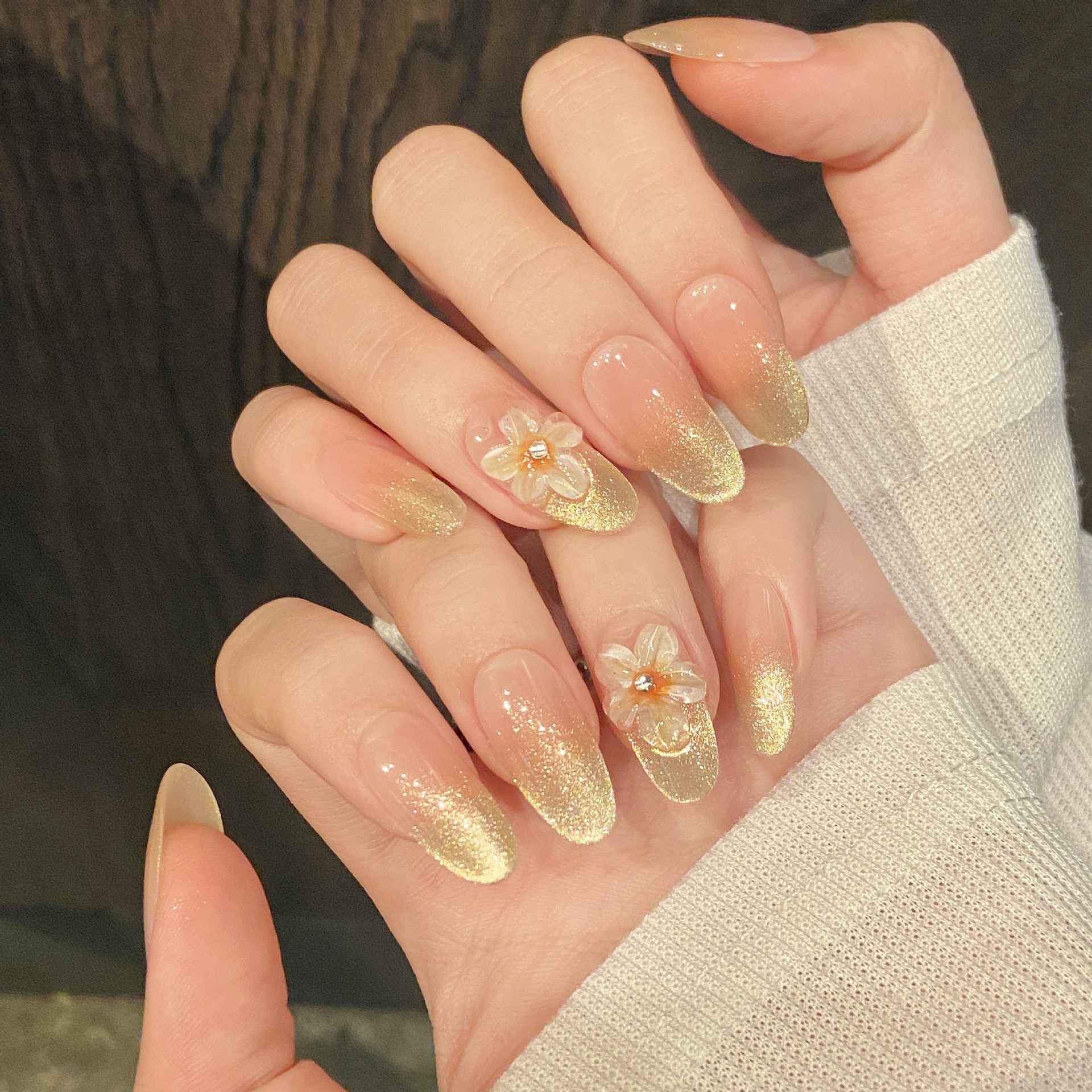 10pcs Handmade Press on Nails  - Pressed Flower Art review and price