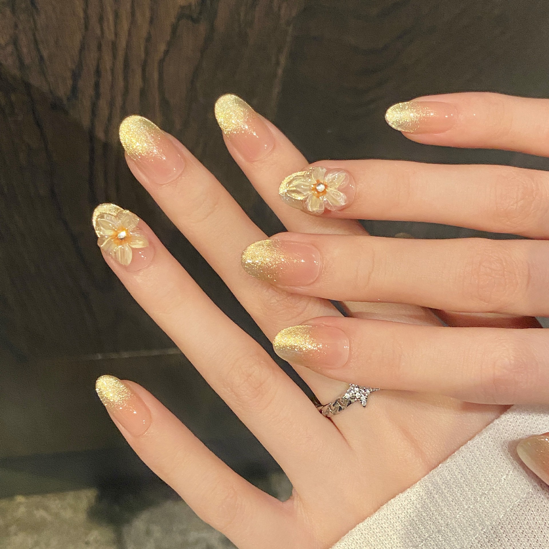 10pcs Handmade Press on Nails  - Pressed Flower Art review and price