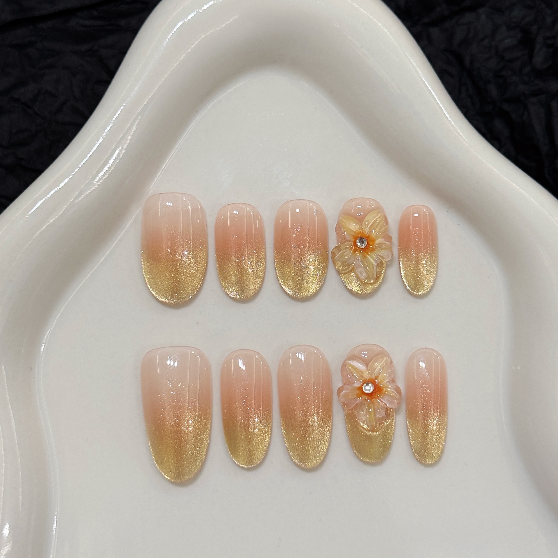 10pcs Handmade Press on Nails  - Pressed Flower Art review and price