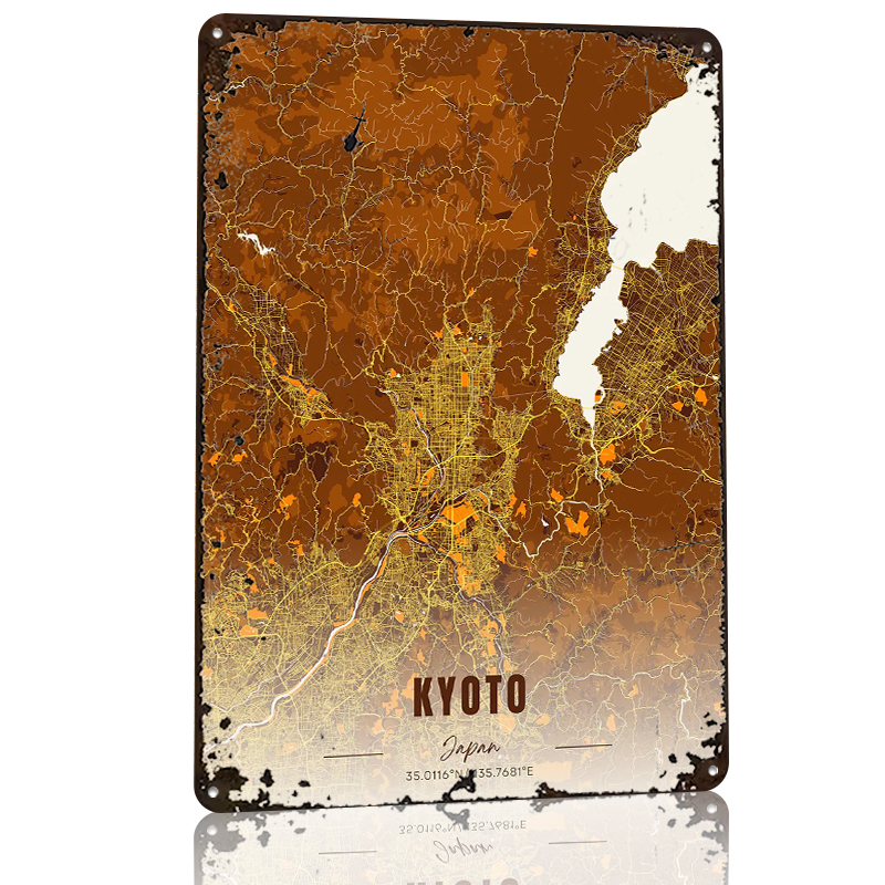 Kyoto Japan Map Art Metal Post - Custom Map Poster review and price
