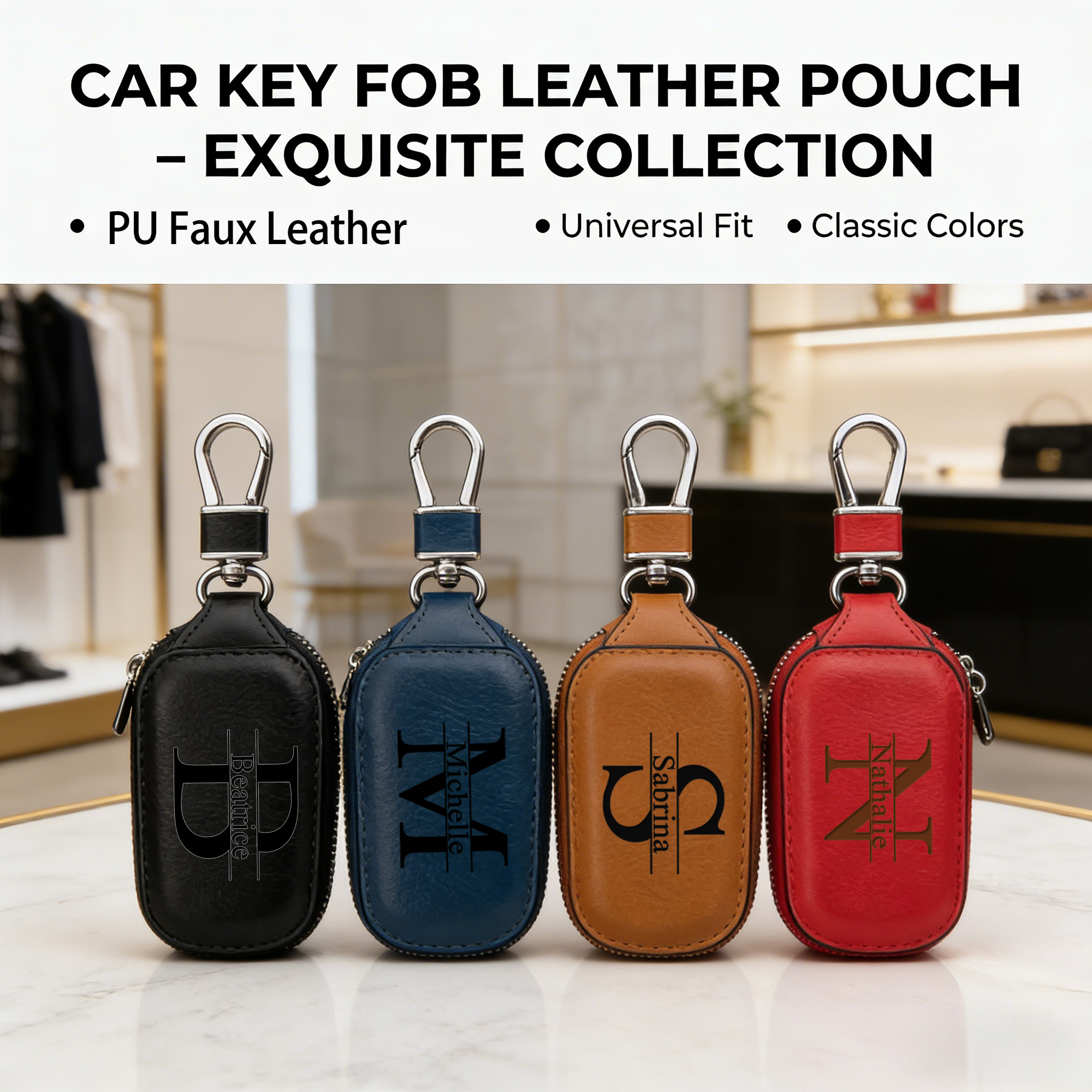 Personalized Custom Zipper Key - Monogram Keychain Leather review and price