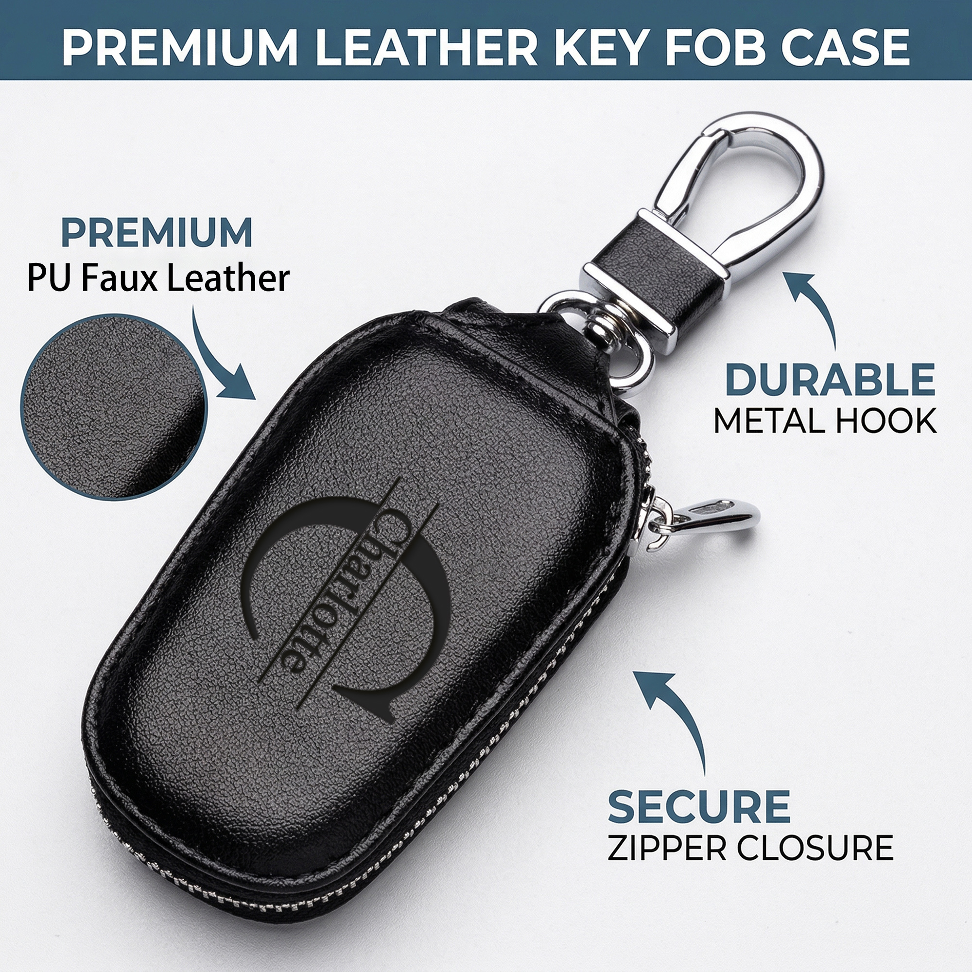 Personalized Custom Zipper Key - Monogram Keychain Leather review and price