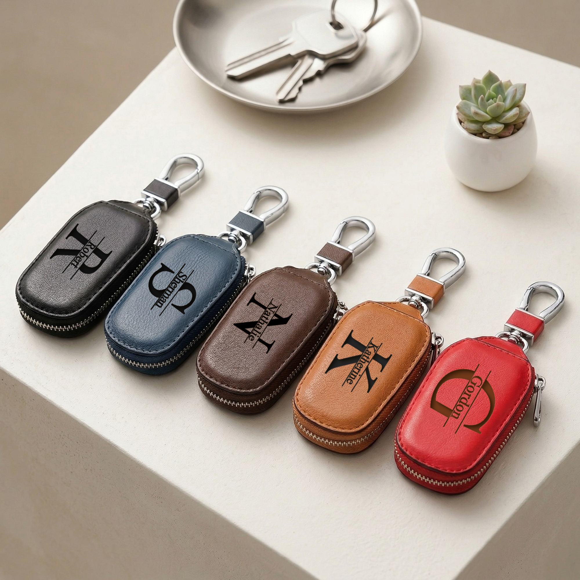 Personalized Custom Zipper Key - Monogram Keychain Leather review and price