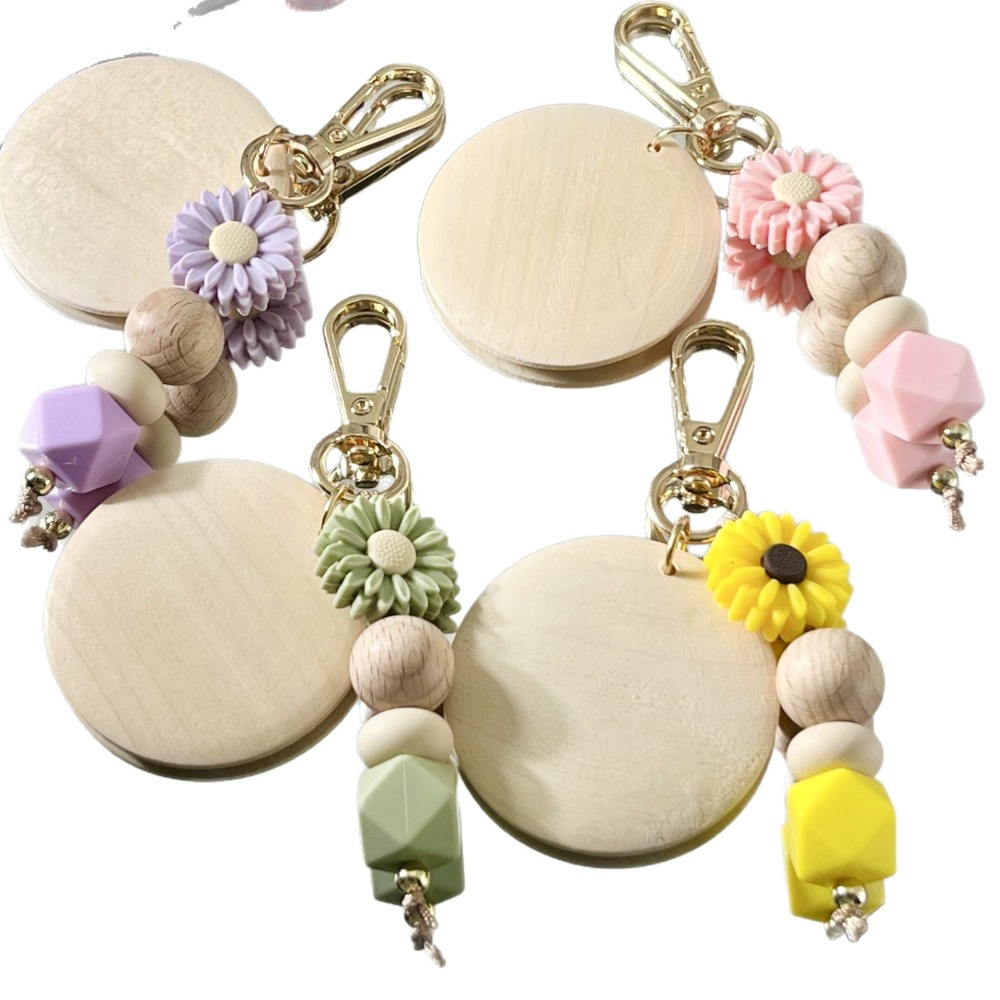 Creative Bamboo Pendant Keycha - Initial Ring Custom review and price