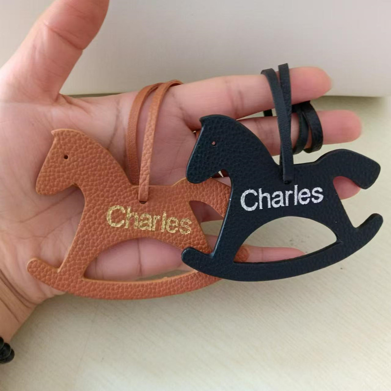 Custom Initial Fashion Horse B - Monogram Keychain Leather review and price