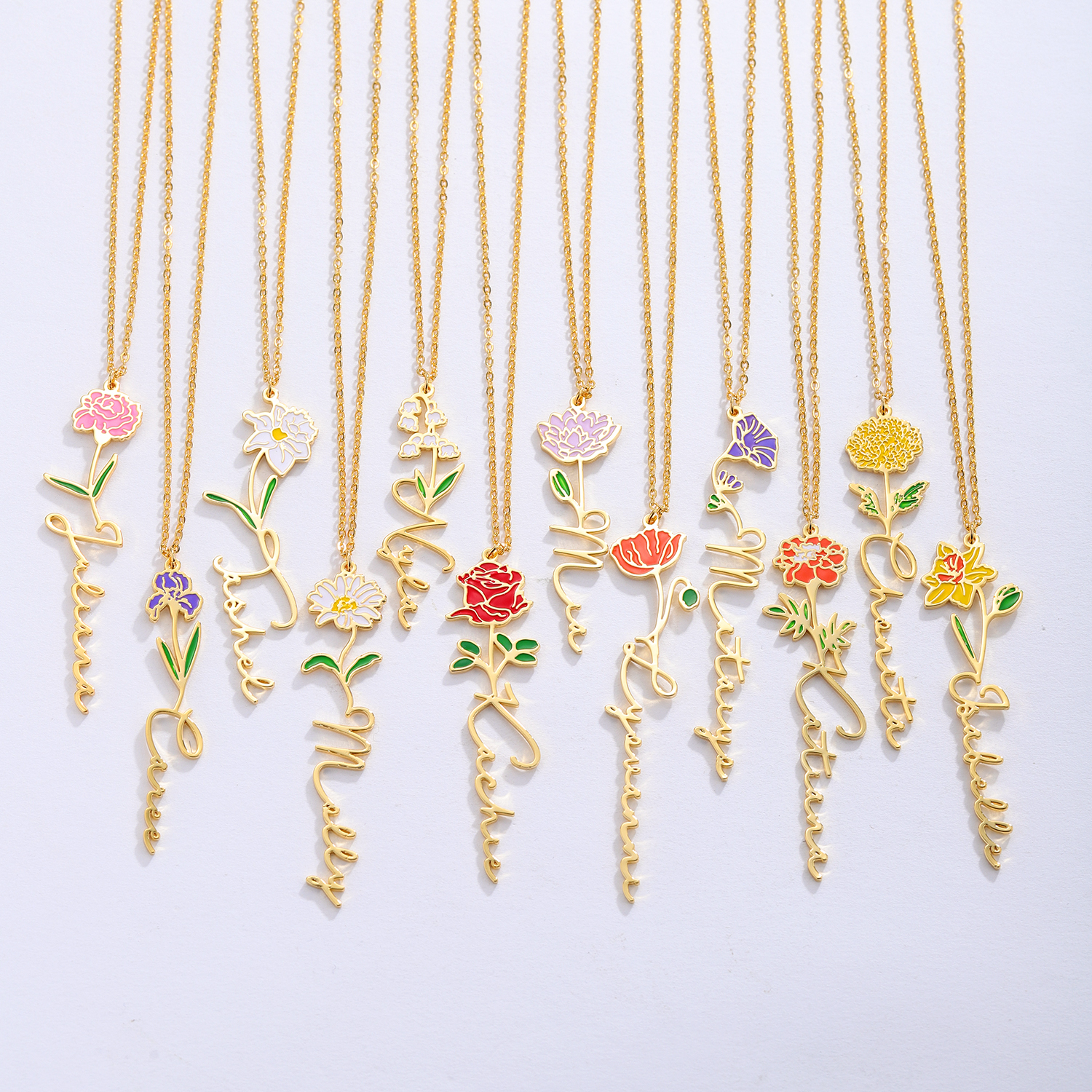 Personalized Name Necklace Wit - Birth Flower Necklace review and price