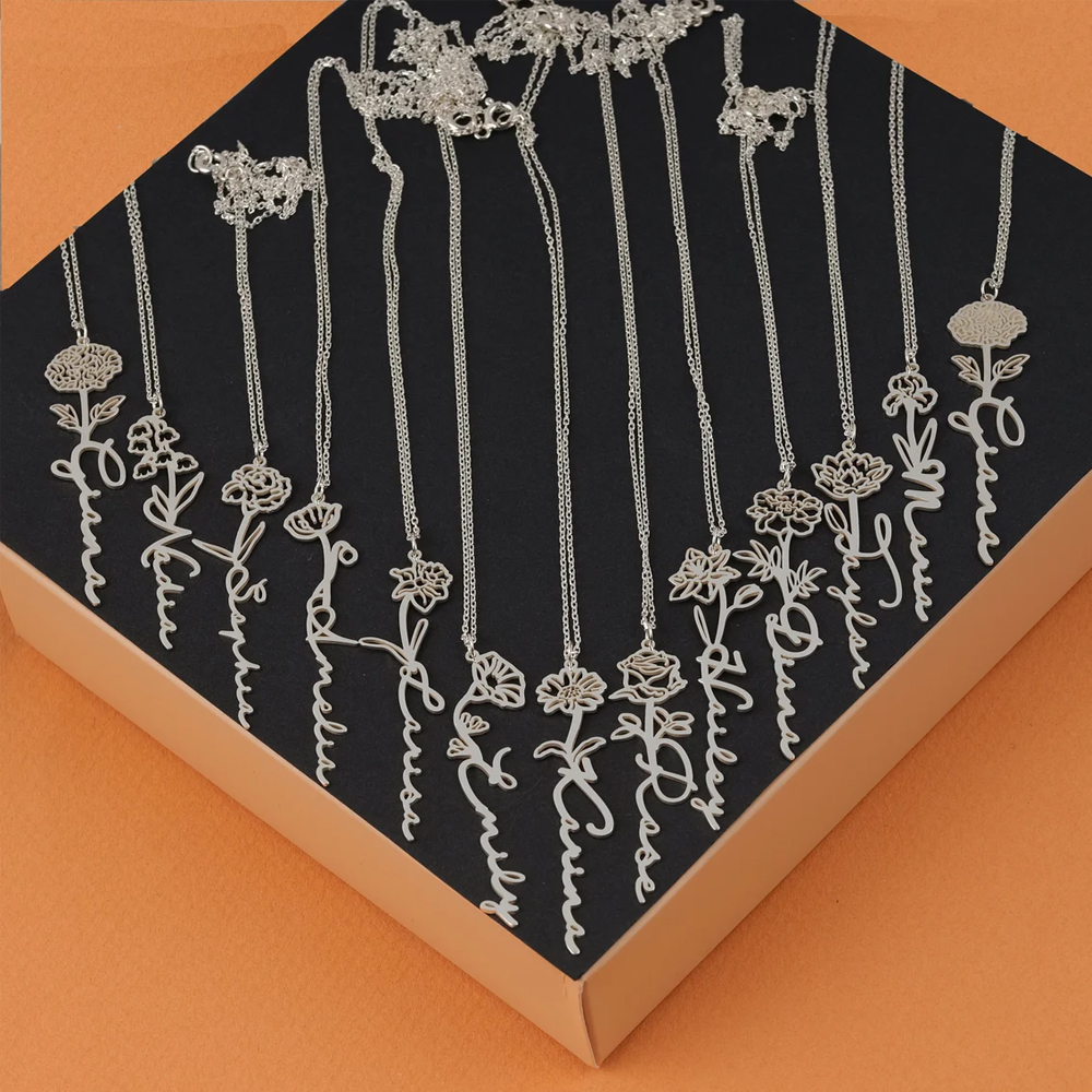 Haiyufly Custom Name Necklace  - Birth Flower Necklace review and price