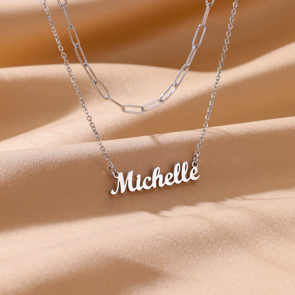 Custom Double-layer Name Neckl - Name Necklace Custom review and price