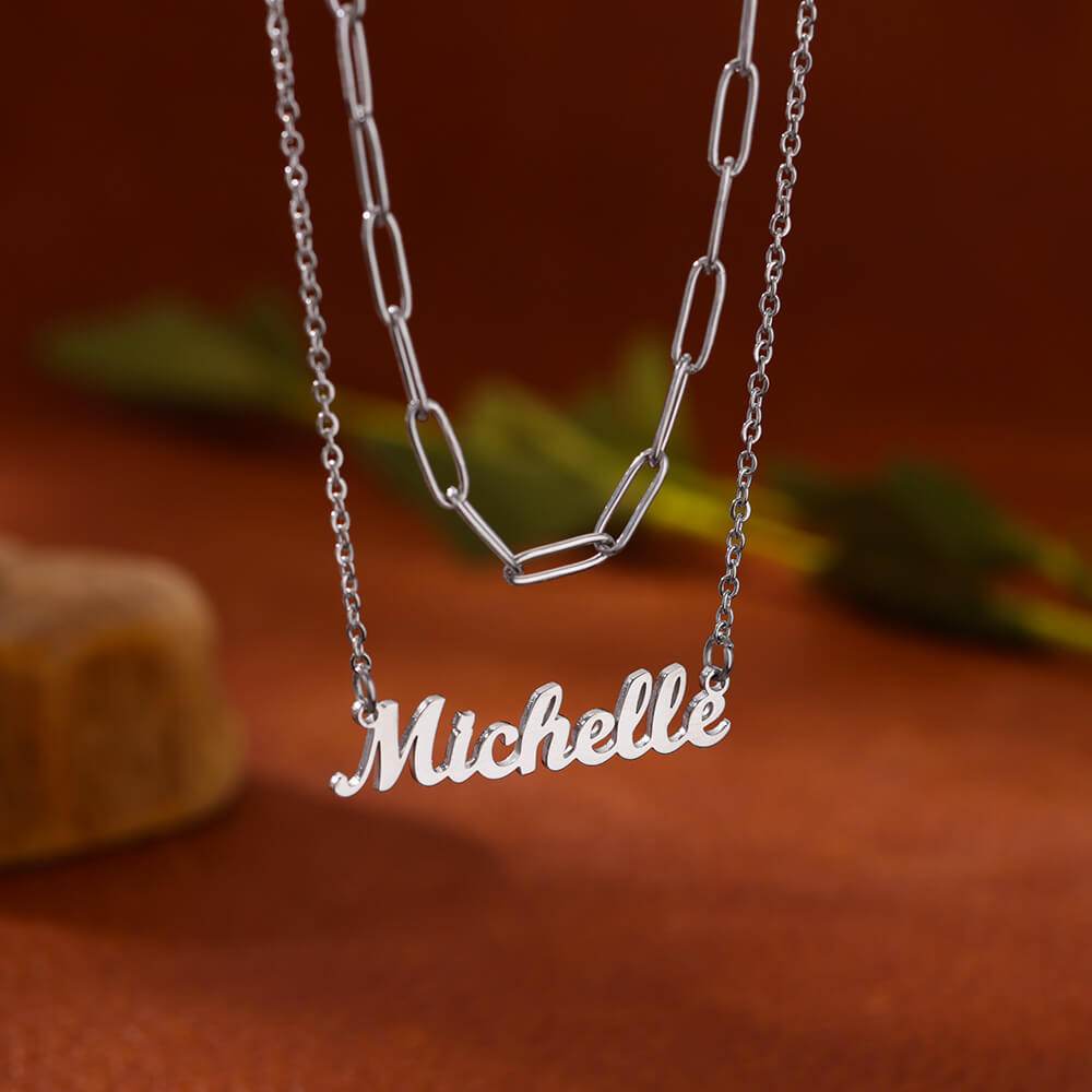 Custom Double-layer Name Neckl - Name Necklace Custom review and price