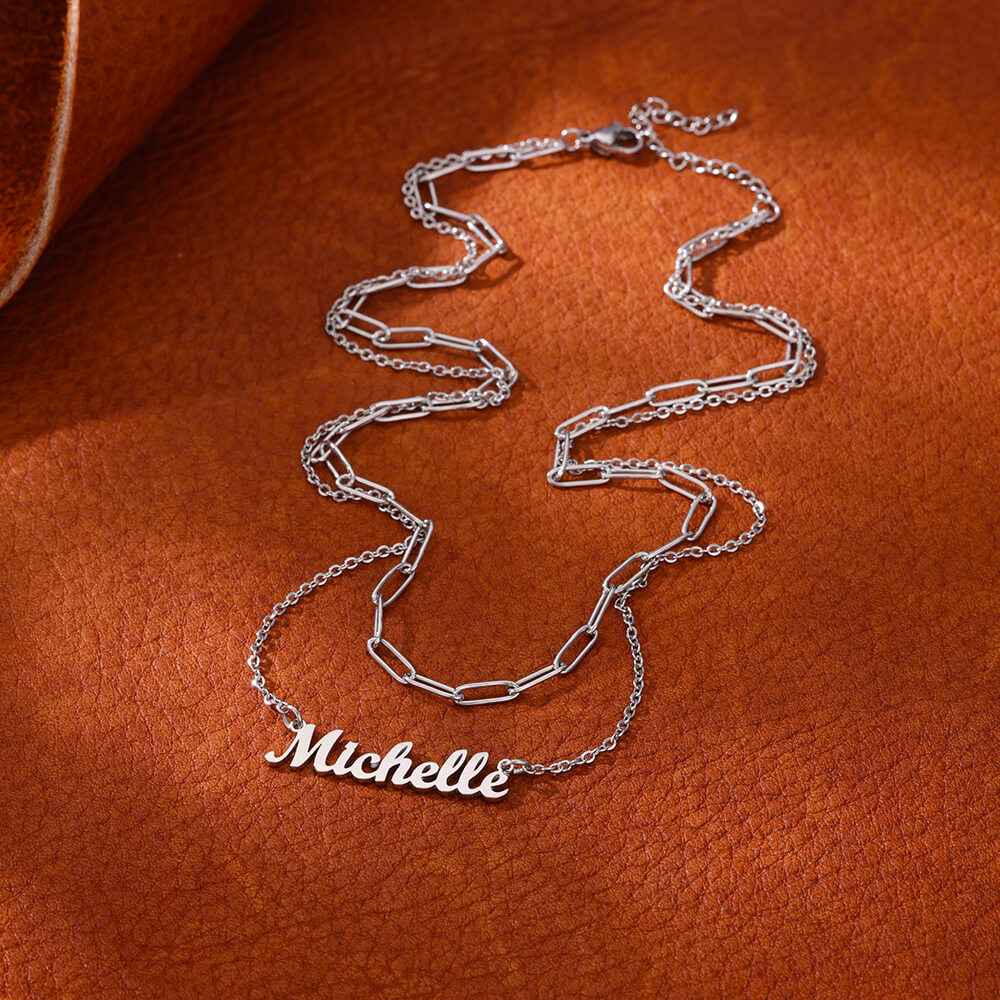 Custom Double-layer Name Neckl - Name Necklace Custom review and price