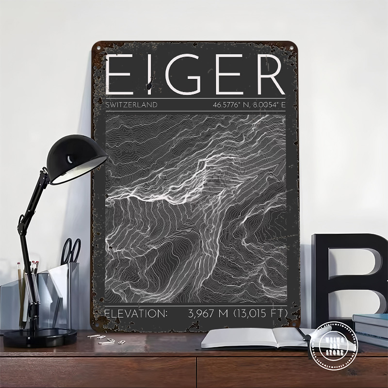 Eiger Mountain Topographic Con - Custom Map Poster review and price