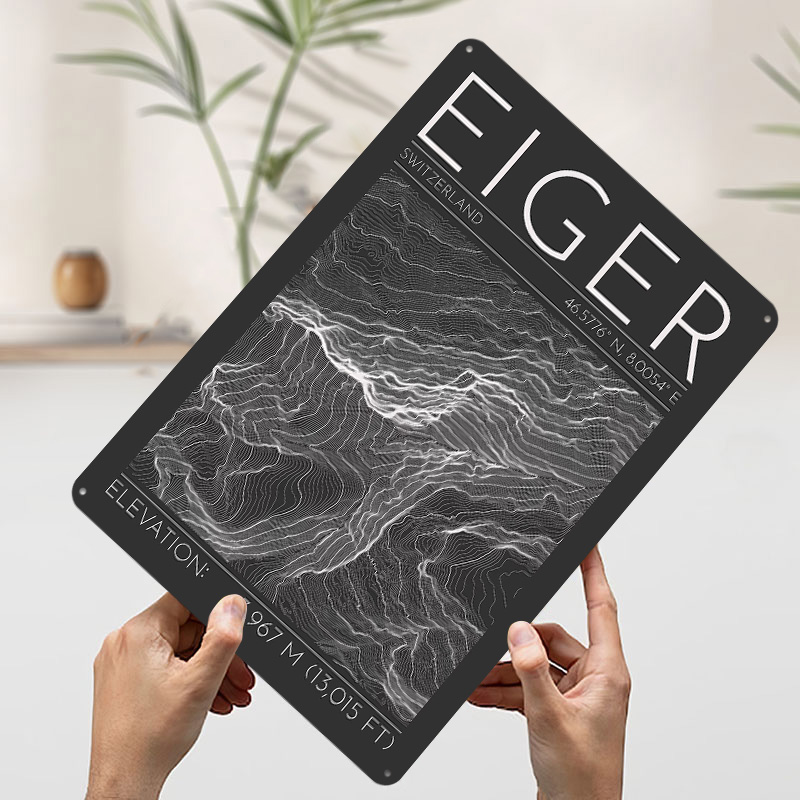 Eiger Mountain Topographic Con - Custom Map Poster review and price