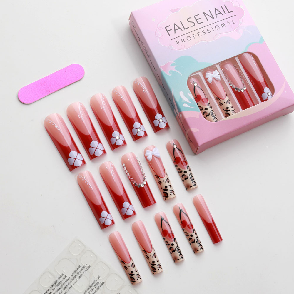 24pcs Wearable Press on Nails  - Pressed Flower Art review and price