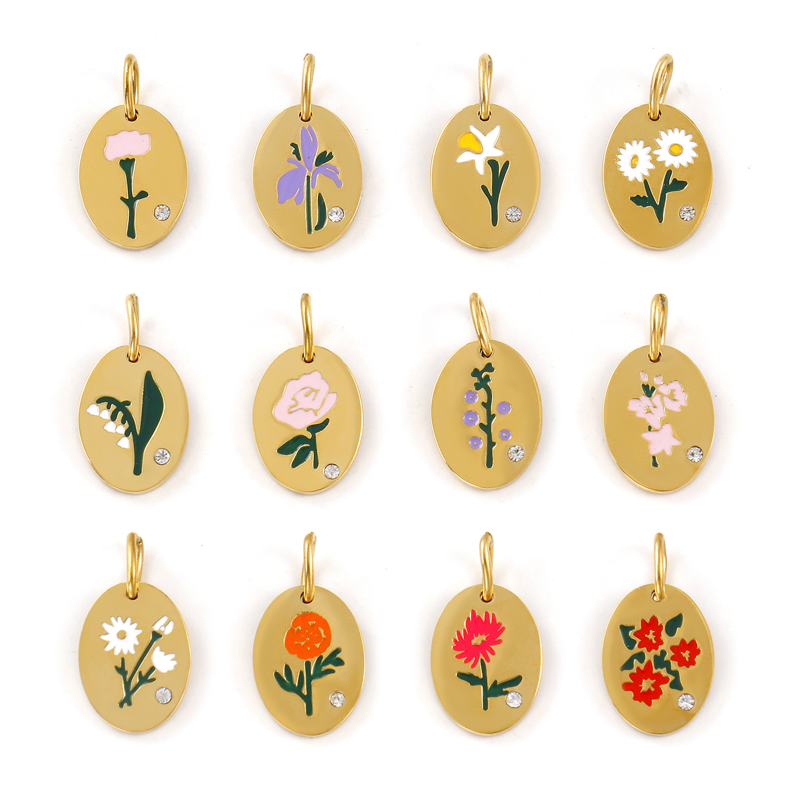 1 Piece 304 Stainless Steel Bi - Birth Flower Necklace review and price